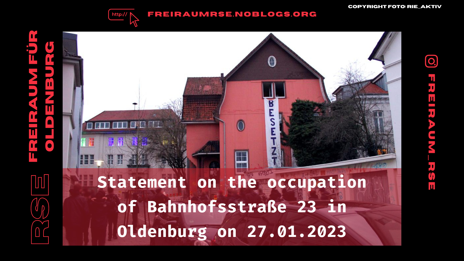 Statement on the occupation of Bahnhofsstraße 23 in Oldenburg on 27.01.2023