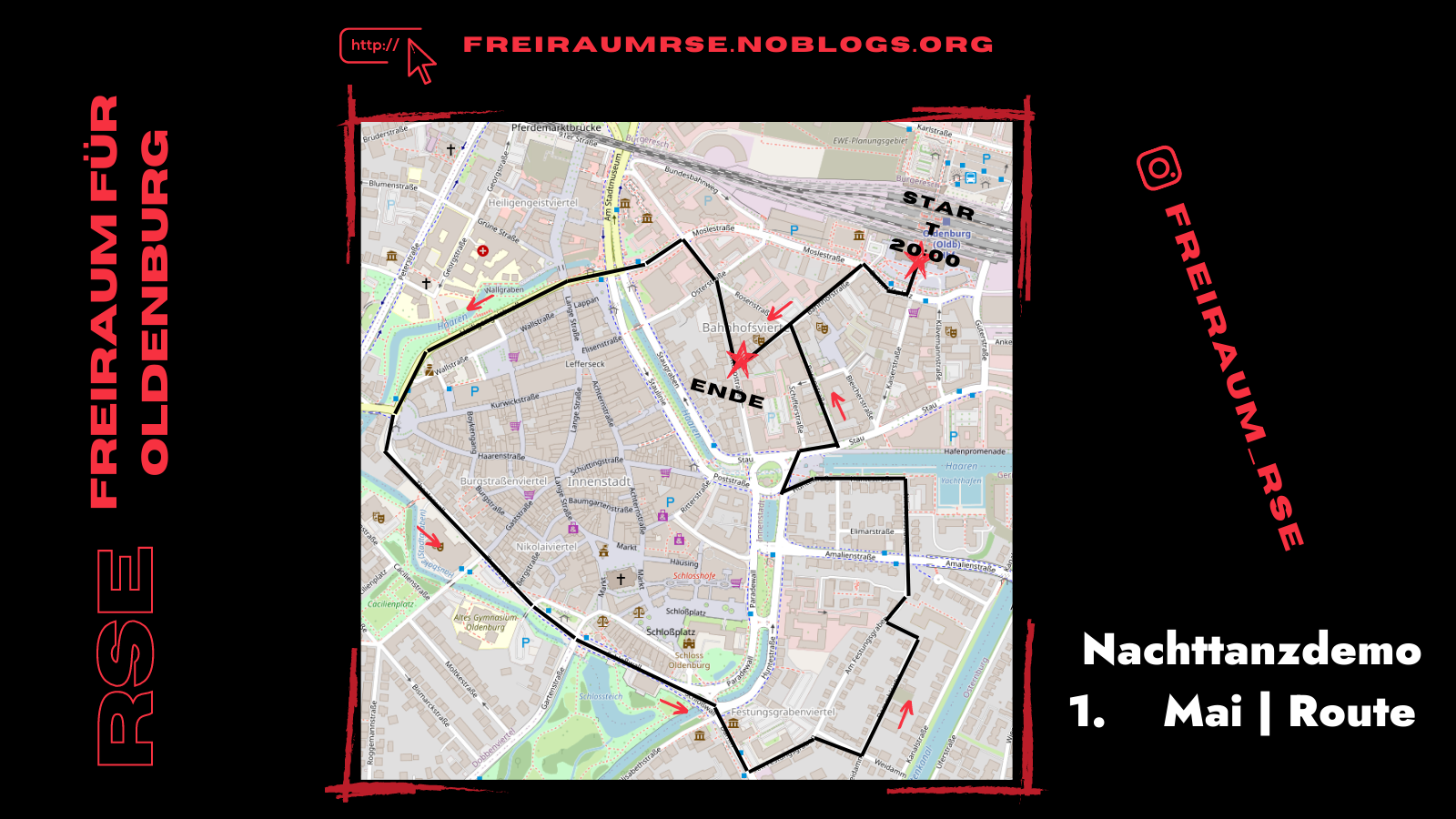 1. Mai Route, Mobivideo und Flyer
