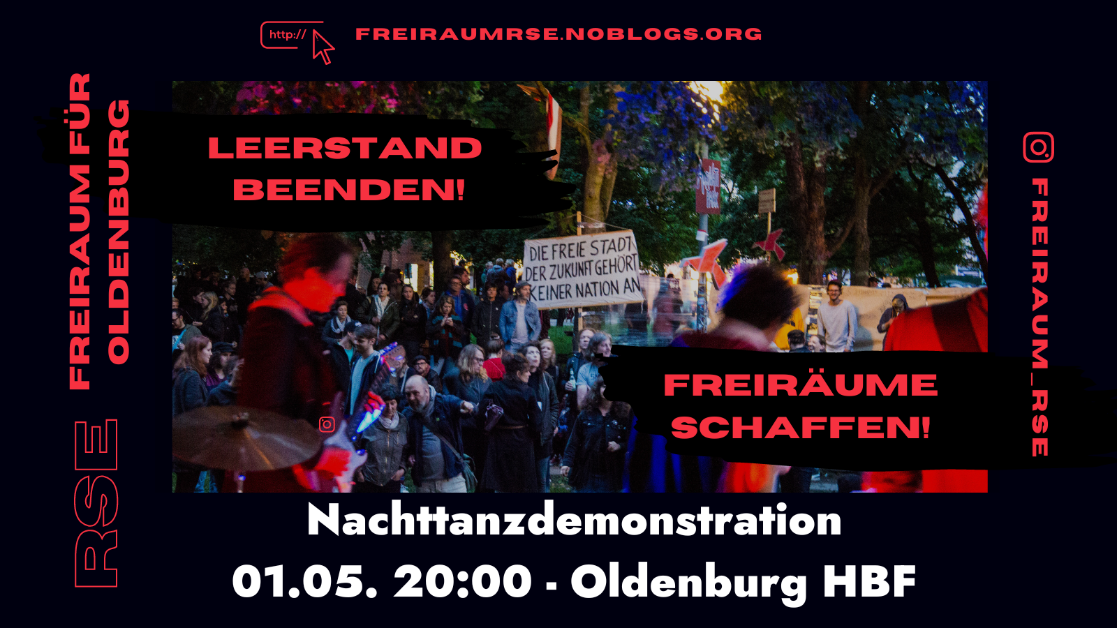 Nachttanzdemonstration 01.05. 20 Uhr Oldenburg HBF